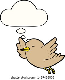 cartoon bird with thought bubble