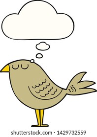 cartoon bird with thought bubble