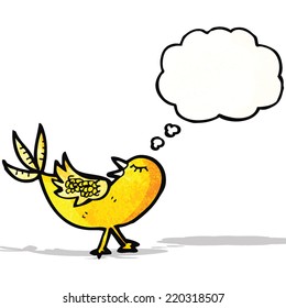 cartoon bird with thought bubble