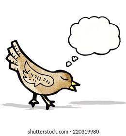 cartoon bird with thought bubble