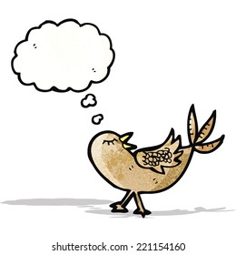 cartoon bird with thought bubble