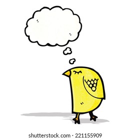 cartoon bird with thought bubble