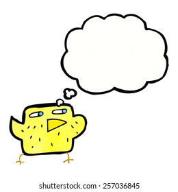 cartoon bird with thought bubble