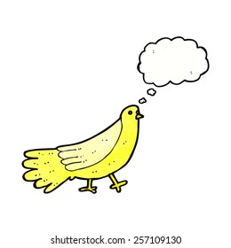 Cartoon-Vogel mit Gedankenblase