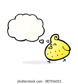 cartoon bird with thought bubble