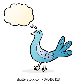 cartoon bird with thought bubble