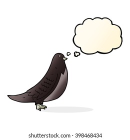 cartoon bird with thought bubble
