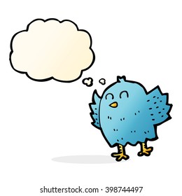 Cartoon-Vogel mit Gedankenblase