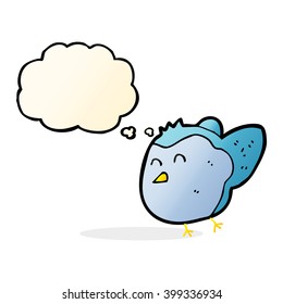 pájaro caricaturista con burbuja de pensamiento