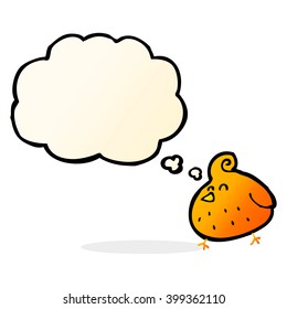 cartoon bird with thought bubble