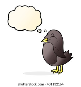 Cartoon-Vogel mit Gedankenblase