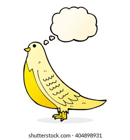 cartoon bird with thought bubble