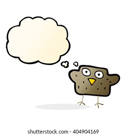 cartoon bird with thought bubble