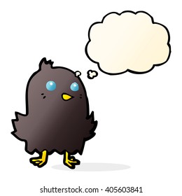 cartoon bird with thought bubble