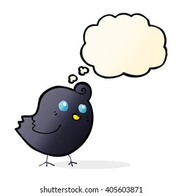 cartoon bird with thought bubble