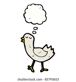 Cartoon-Vogel mit Gedankenblase