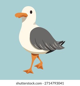 Una Ilustración vectorial de pájaro de dibujos animados de una gaviota