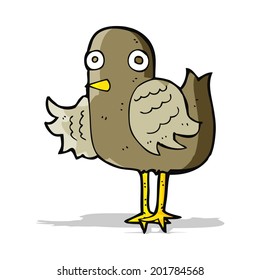 cartoon bird waving wing