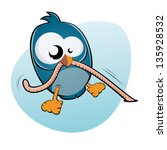 cartoon bird and worm