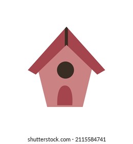 Cartoon birdhouse on a white background. Isolate. Symbol of family happiness. Stock vector