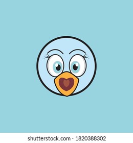 cartoon birdies face emoticon  design  vector  illustration