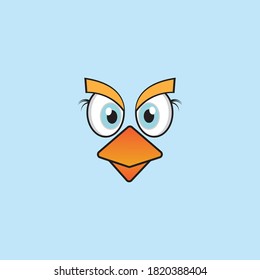cartoon birdies face emoticon  design  vector  illustration