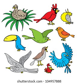 cartoon birds