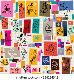 cartoon birds pattern