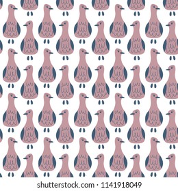 Cartoon birds seamless pattern