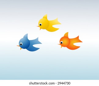 vector de aves de caricatura