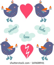 cartoon birds vector illustration for children's