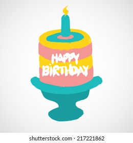 Cartoon birthday cake