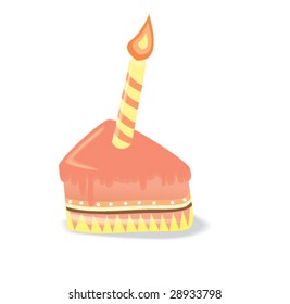Cartoon birthday cake in vector