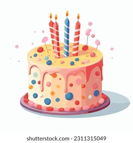 Cartoon birthday cake vector Illustration