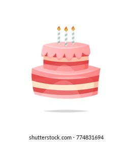 Cartoon birthday cake vector isolated