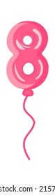 Cartoon Geburtstag acht Ballon. Vektorgrafik