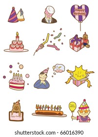 cartoon birthday icon