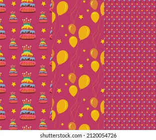 patrón festivo. patrón de cumpleaños. embalaje, papel de embalaje. ilustración vectorial
