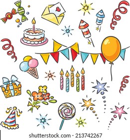 Cartoon birthday set