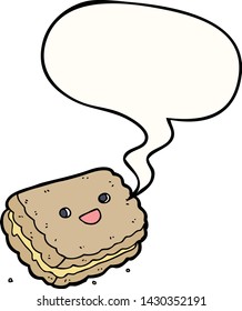 cartoon biscuit with speech bubble