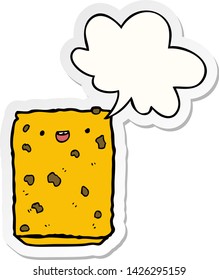 cartoon biscuit with speech bubble sticker