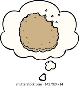 cartoon biscuit with thought bubble