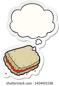 cartoon biscuit with thought bubble as a printed sticker