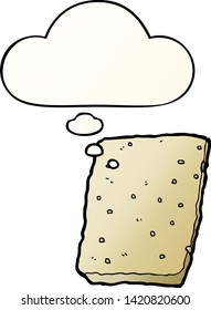 cartoon biscuit with thought bubble in smooth gradient style