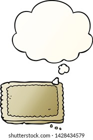 cartoon biscuit with thought bubble in smooth gradient style