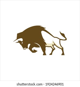 Cartoon Bison Logo Animal Illustration and Wildlife, Fauna Vector for Nature or Cattle Template Ideas