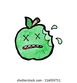 cartoon bitten apple
