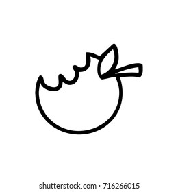 cartoon bitten apple