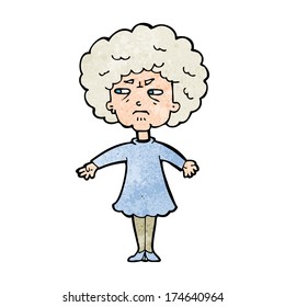 cartoon bitter old woman