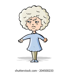 cartoon bitter old woman